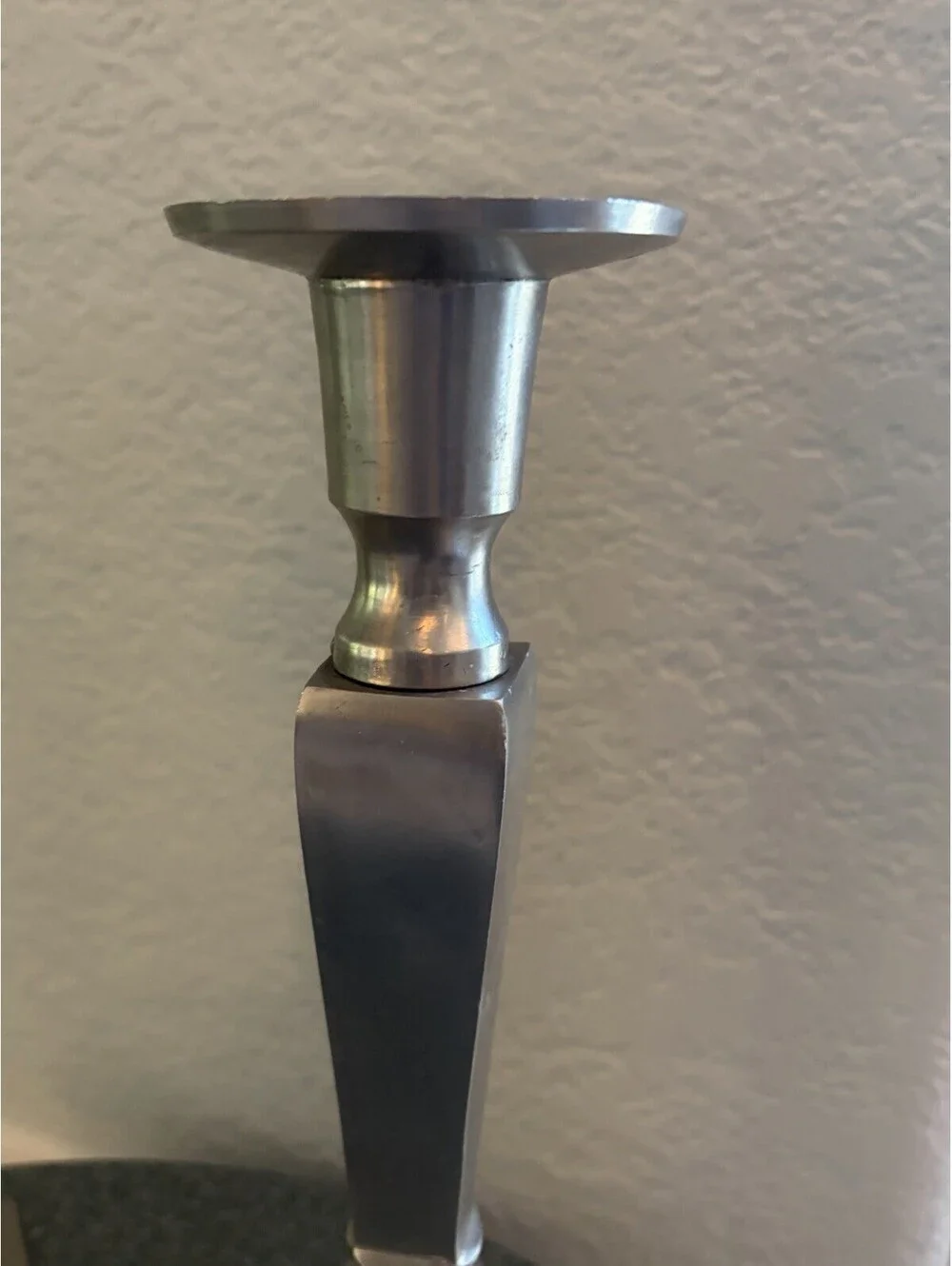 Candle Sticks Pewter Cast Metal Restoration Hardware 10” Pillar or Taper Pair